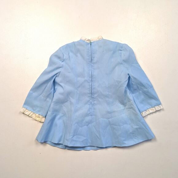 Vintage Handmade Dress Girls Size 18m Blue A Line Retro - Picture 6 of 6